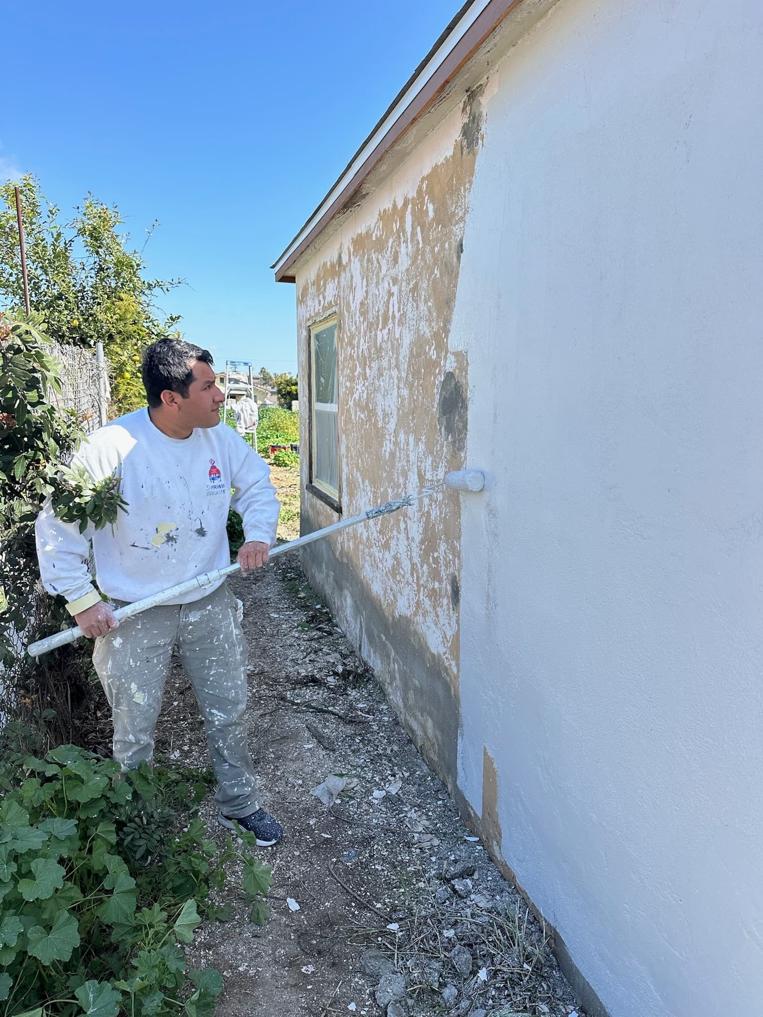 Exterior painting in progress